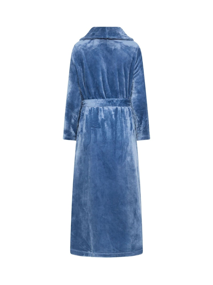 M&Co Blue Super Luxe Maxi Shawl Robe - Image 6 of 6 M&Co Blue Super Luxe Maxi Shawl Robe - Image 6 of 6