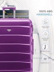 Vijolična - Flight Knight Hardcase velik karirast; s karirastim vzorcem in Suitcases and Cabin Case Set of 3 - Slika 4 iz 7