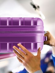 Vijolična - Flight Knight Hardcase velik karirast; s karirastim vzorcem in Suitcases and Cabin Case Set of 3 - Slika 5 iz 7