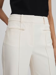 Reiss Cream Claude High Rise Flared Trousers - Image 4 of 5
