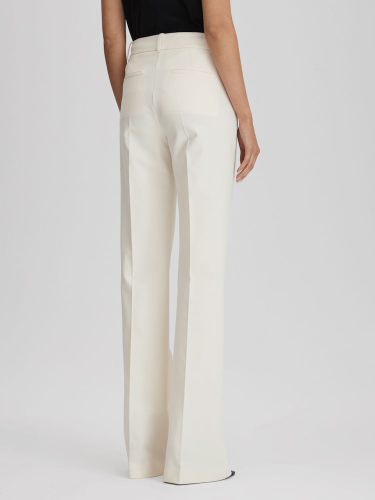 Reiss Cream Claude High Rise Flared Trousers - Image 5 of 5
