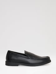 Threadbare Black Faux Leather Slip On Loafers - Image 1 of 4