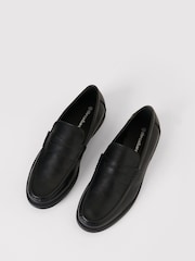 Threadbare Black Faux Leather Slip On Loafers - Image 2 of 4