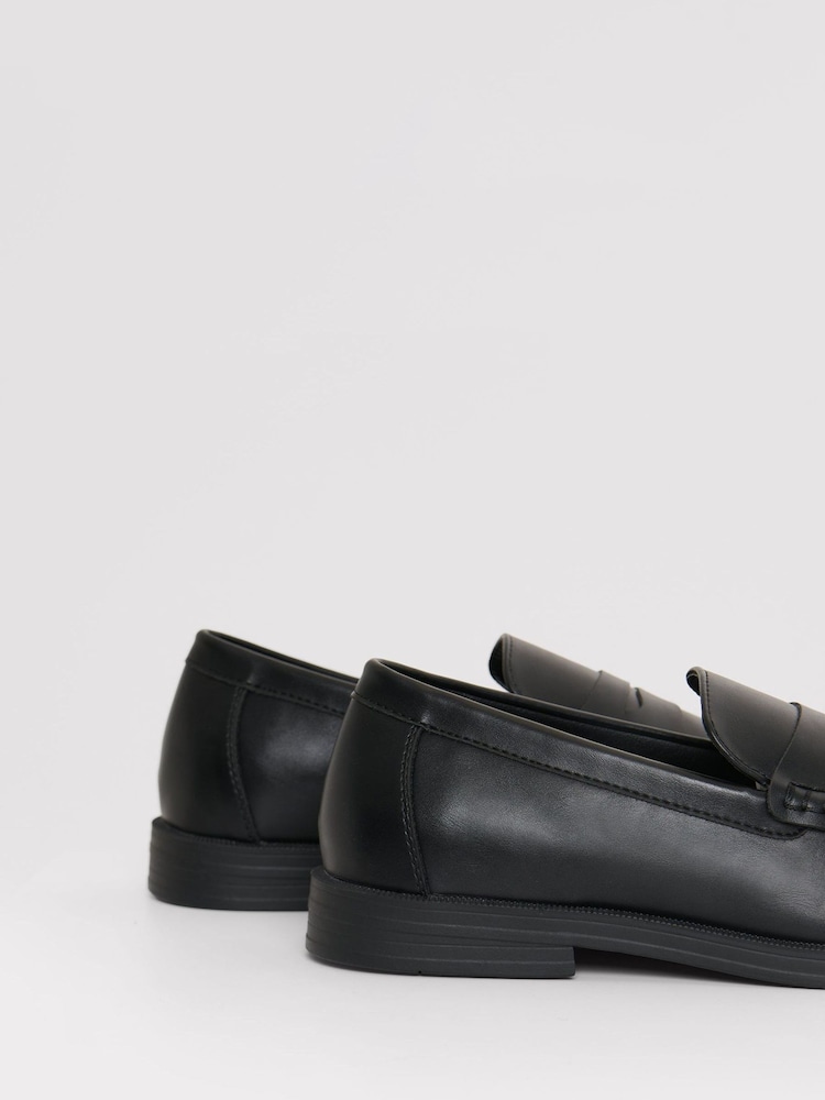 Threadbare Black Faux Leather Slip On Loafers - Image 4 of 4