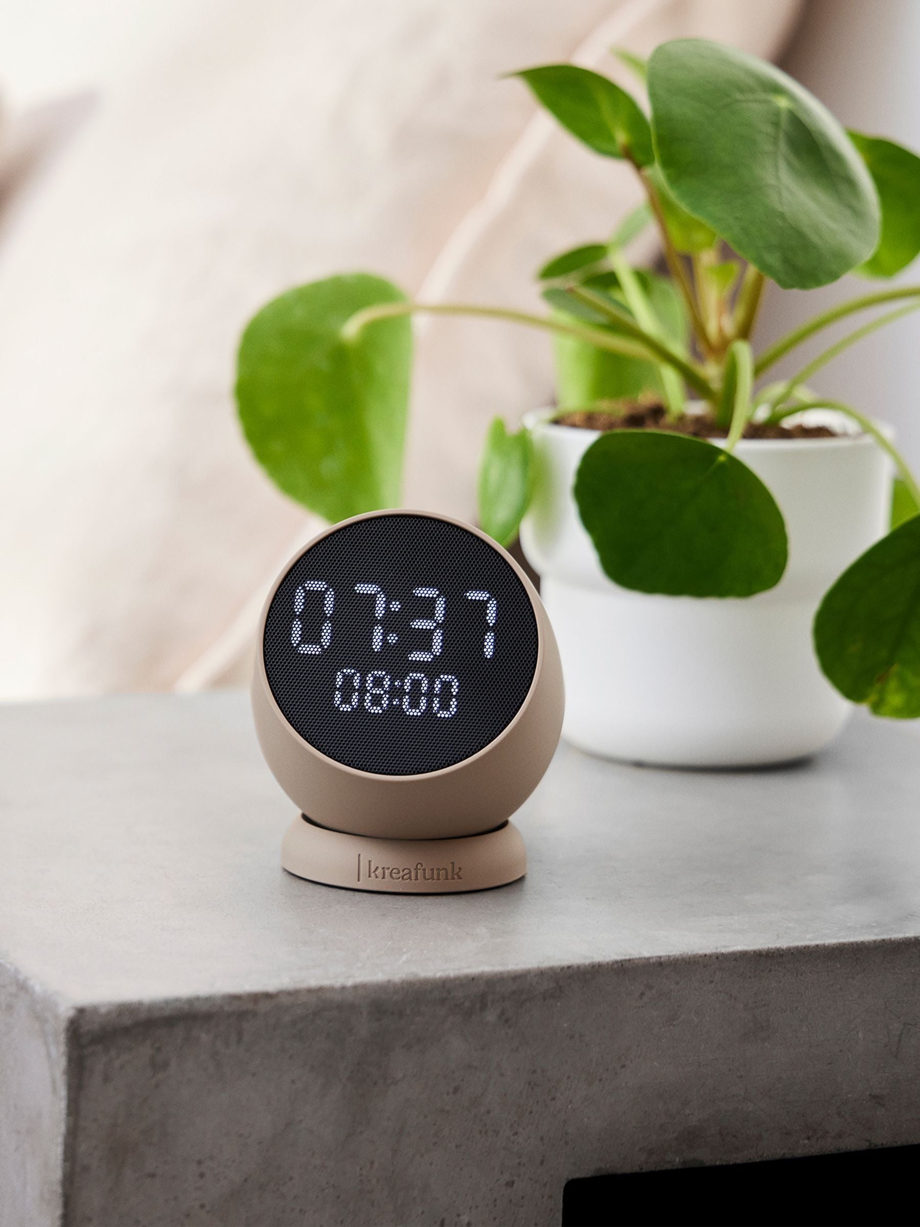 Kreafunk Unisex Ivory Sand Bell Alarm Clock With Sound - Image 1