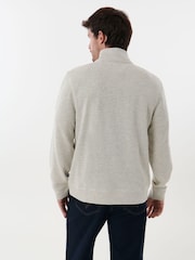 Saltwell Cream Jersey Ribbed Quarter Zip Fleece - Image 2 of 8
