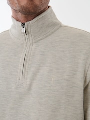 Saltwell Cream Jersey Ribbed Quarter Zip Fleece - Image 5 of 8