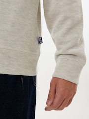 Saltwell Cream Jersey Ribbed Quarter Zip Fleece - Image 6 of 8