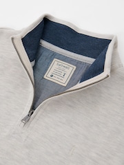 Saltwell Cream Jersey Ribbed Quarter Zip Fleece - Image 7 of 8