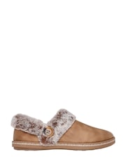 Skechers Light Brown Cosy Campfire Fresh Toast Womens Slippers - Image 1 of 3