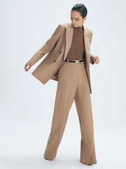 Reiss Camel Kate Wool Double Breasted Blazer - Image 3 of 6