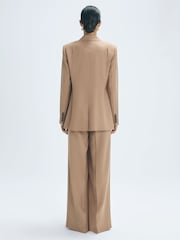 Reiss Camel Kate Wool Double Breasted Blazer - Image 4 of 6