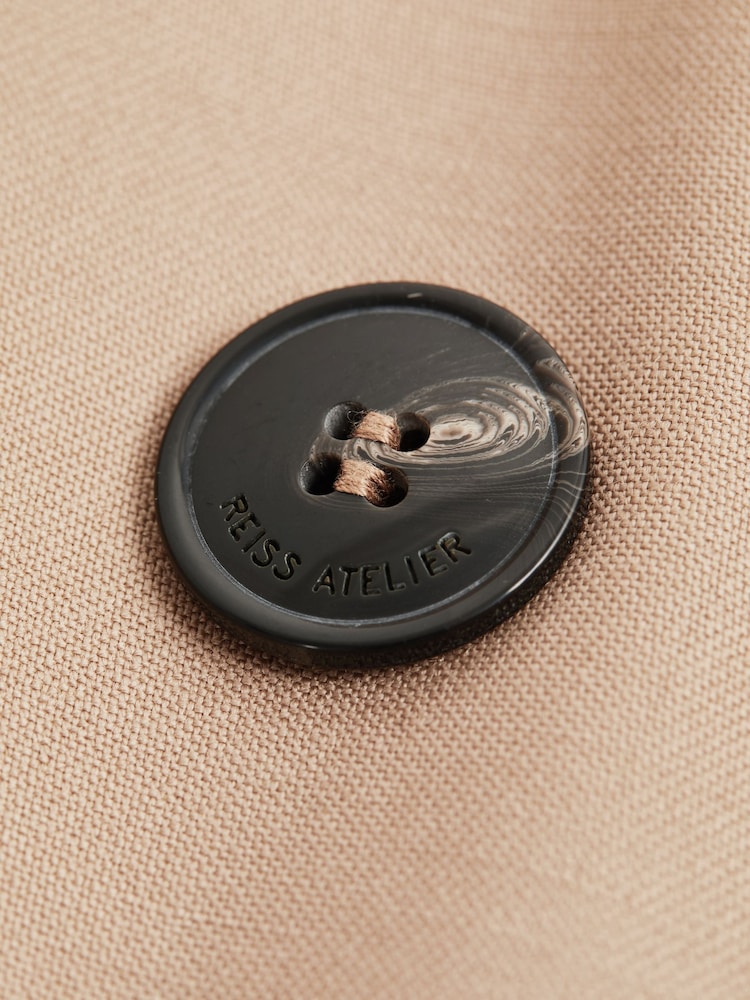 Reiss Camel Kate Wool Double Breasted Blazer - Image 6 of 6