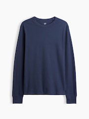 marine - T-shirt Gap en maille gaufrée à manches longues - Image 4 de 5