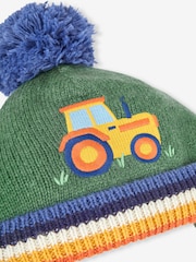 Vert kaki - JoJo Maman Bébé Appliqué Bobble Hat - Image 2 de 3