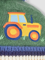 Vert kaki - JoJo Maman Bébé Appliqué Bobble Hat - Image 3 de 3