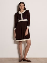 Apricot Colour Block Retro Knit Midi Dress - Image 4 of 4
