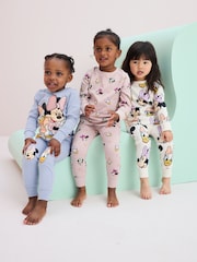 Rose/bleu/blanc - Minnie Mouse License Snuggle Pyjamas 3 Pack (9mths-12yrs) - Image 1 de 14