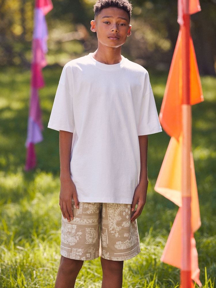 Stone 100% Cotton Bandana Print Jersey Shorts (3-16yrs) - Image 1 of 7