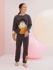 Grey 100% Cotton License Garfield Jogger Pyjamas (3-16yrs) - Image 1 of 8