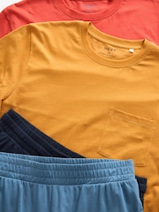 Yellow/Pink 100% Cotton Jersey Pyjama Shorts Set 2 Pack - Image 14 of 14