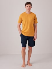 Yellow/Pink 100% Cotton Jersey Pyjama Shorts Set 2 Pack - Image 3 of 14