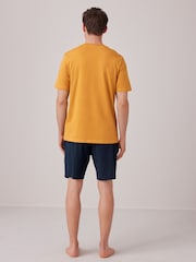 Yellow/Pink 100% Cotton Jersey Pyjama Shorts Set 2 Pack - Image 4 of 14