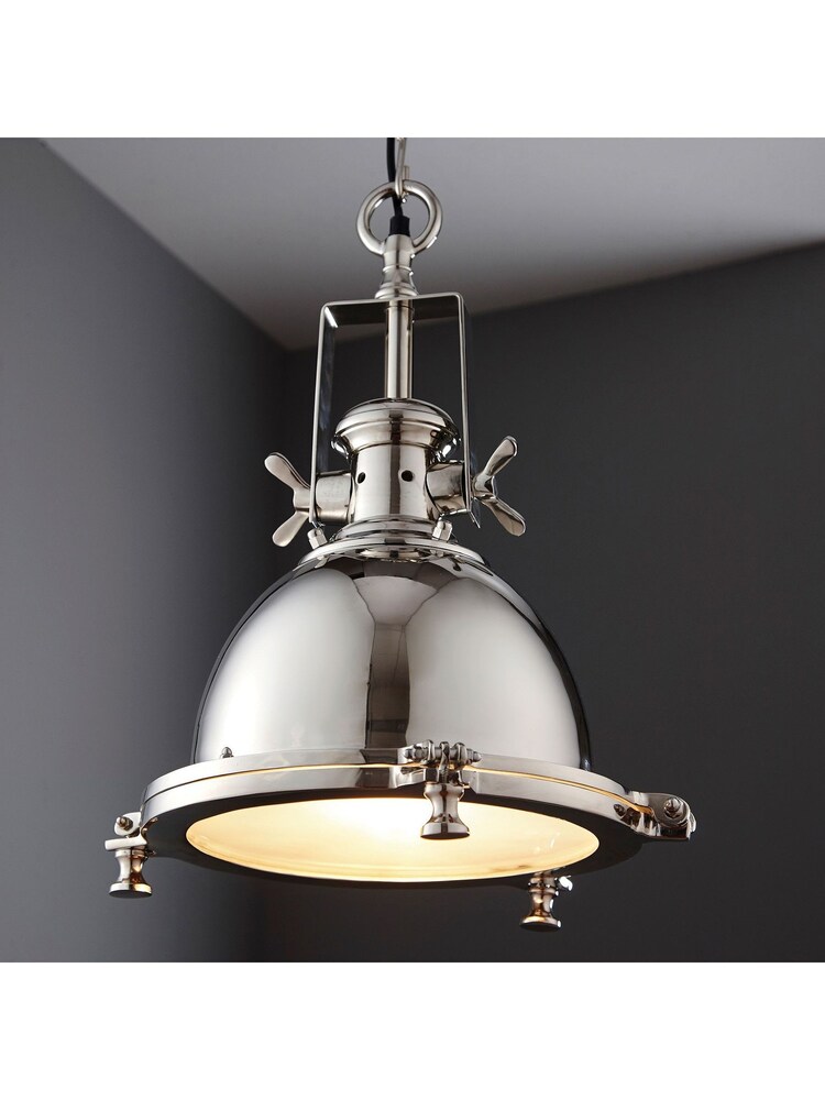 Gallery Home Silver Fents Ceiling Light Pendant - Image 2 of 6