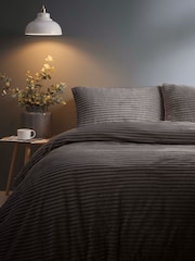 Jumbo Cord Silentnight Grey Duvet Cover And Pillowcase Set - Image 1 of 1