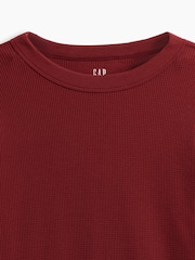 Rouge foncé - T-shirt Gap en maille gaufrée à manches longues - Image 5 de 5