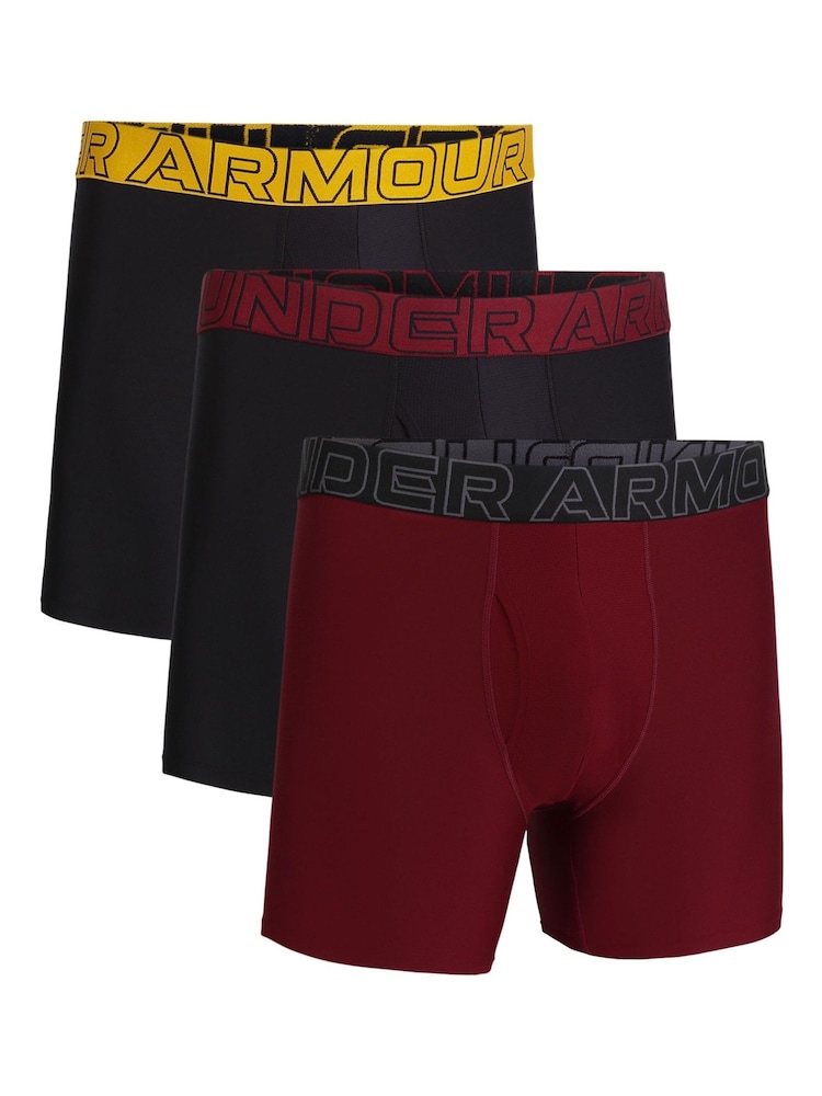 Under Armour Red Performance Tech Boxers 3 Pack - Image 1 of 3