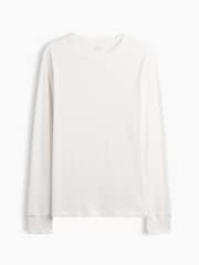 Crème - T-shirt Gap en maille gaufrée à manches longues - Image 4 de 5