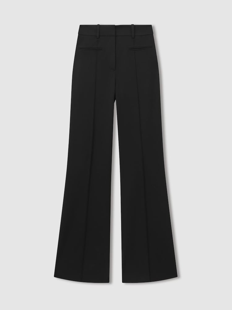 Reiss Black Claude High Rise Flared Trousers - Image 2 of 5