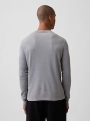 Gris - T-shirt Gap en maille gaufrée à manches longues - Image 2 de 5