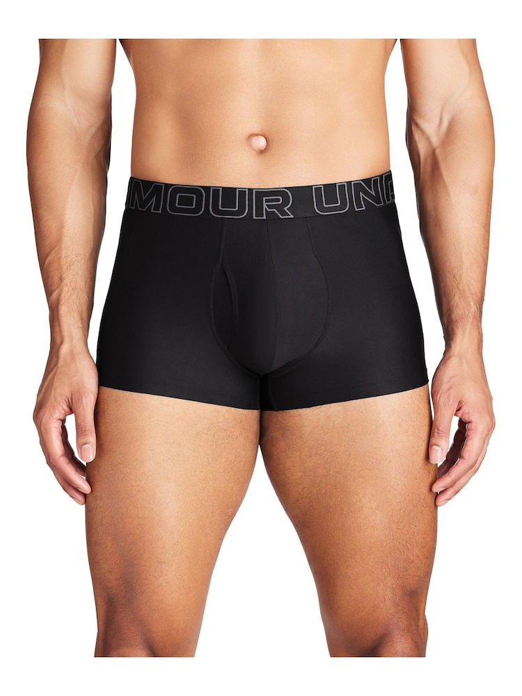 Under Armour Black Performance Tech 3" Solid Boxers 3 Pack - Image 1 of 3