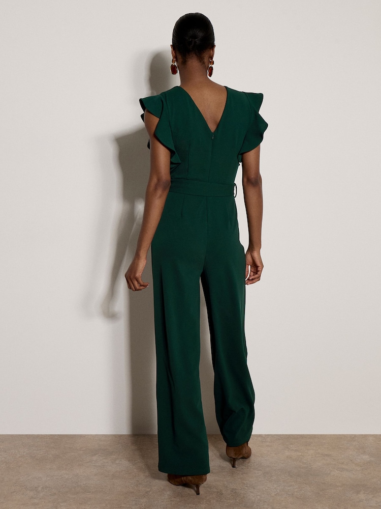 Apricot Green Ruffle Sleeve Jersey Jumpsuit - Image 2 of 5 Apricot Green Ruffle Sleeve Jersey Jumpsuit - Image 2 of 5
