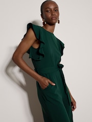 Apricot Green Ruffle Sleeve Jersey Jumpsuit - Image 4 of 5