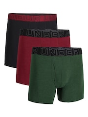Under Armour Green 100% Cotton Performance Boxers 3 Pack - Image 1 of 3