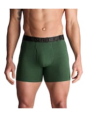 Under Armour Green 100% Cotton Performance Boxers 3 Pack - Image 2 of 3