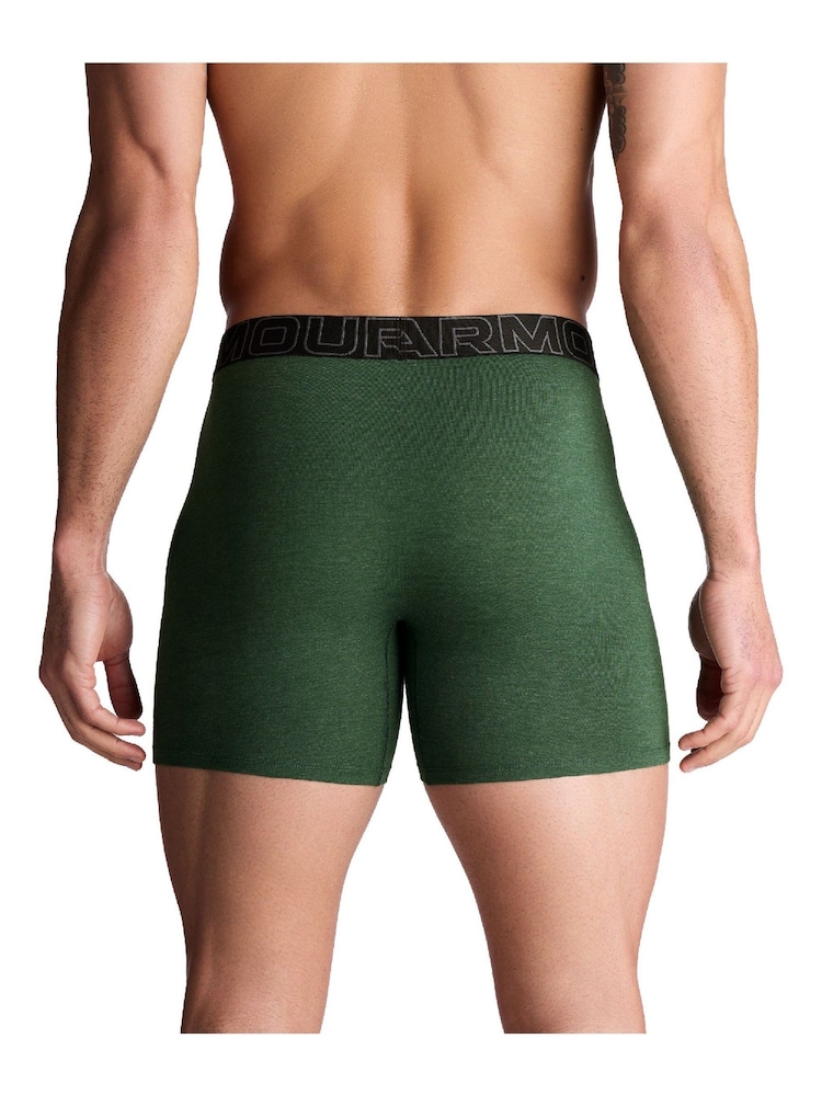 Under Armour Green 100% Cotton Performance Boxers 3 Pack - Image 3 of 3