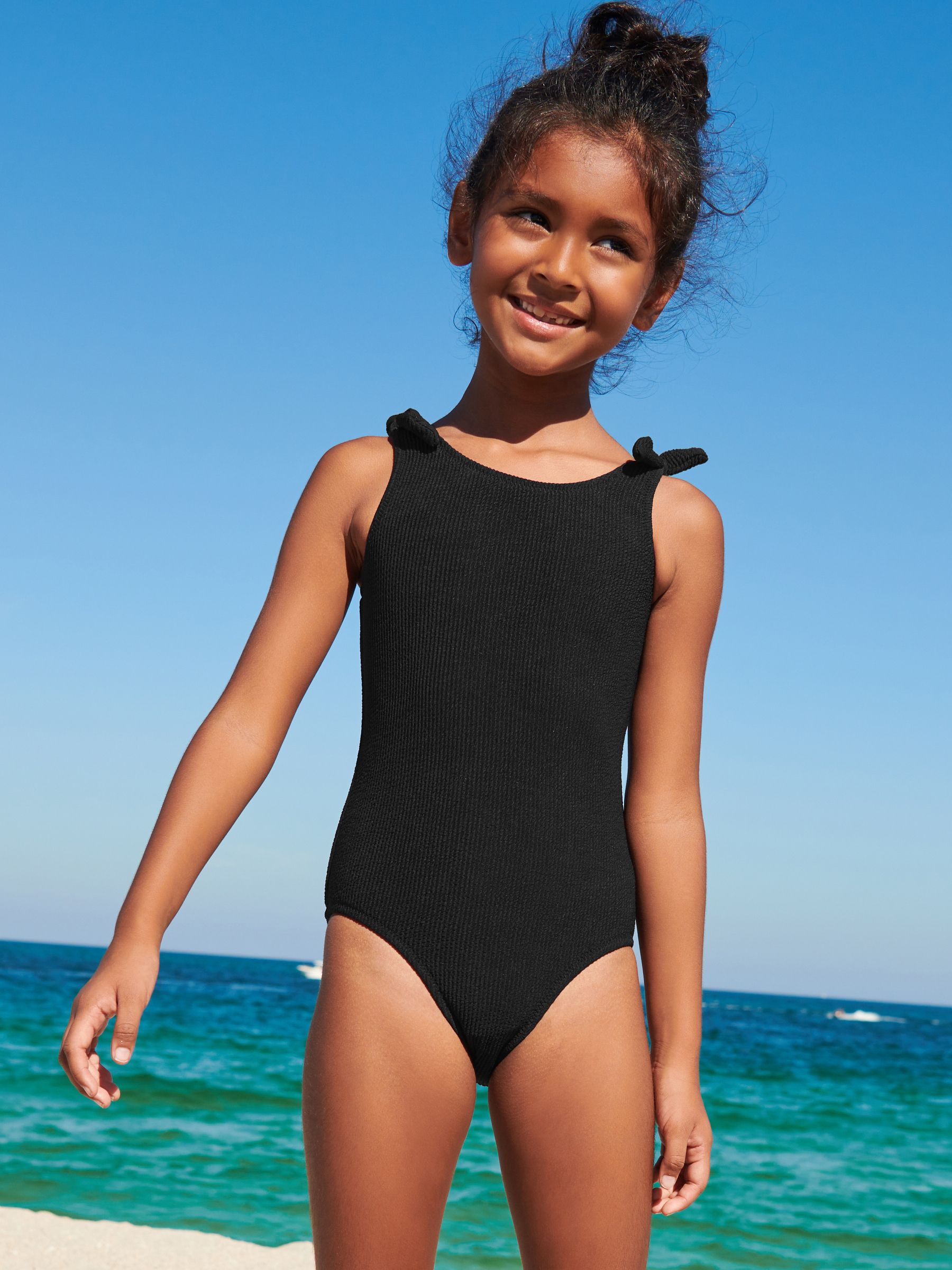 Black textured swimsuit online