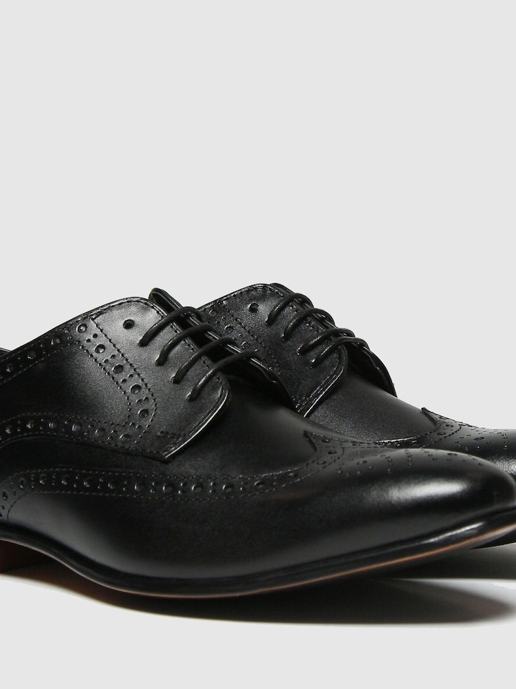 Schuh Black Rowen Brouge Shoes - Image 2 of 4