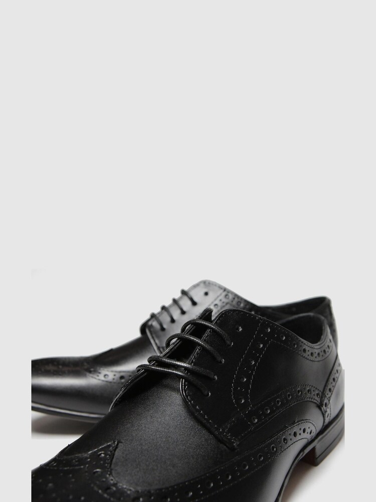 Schuh Black Rowen Brouge Shoes - Image 4 of 4