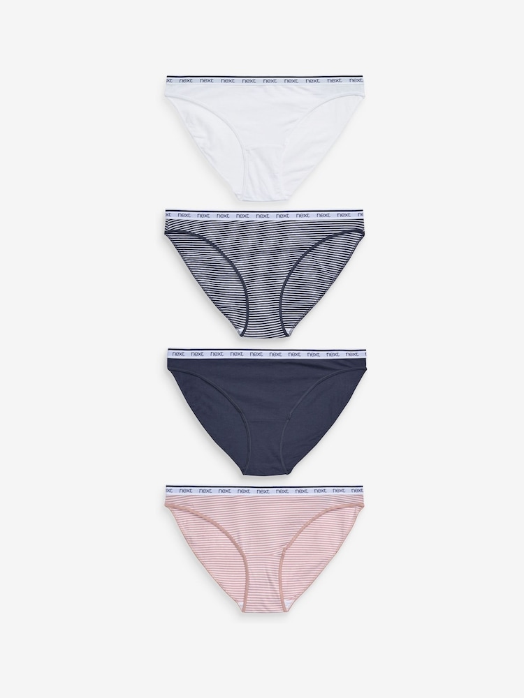Rosa/Blaue Streifen - Slips mit Logo, 4er-Pack - Bild 1 von 11 Rosa/Blaue Streifen - Slips mit Logo, 4er-Pack - Bild 1 von 11