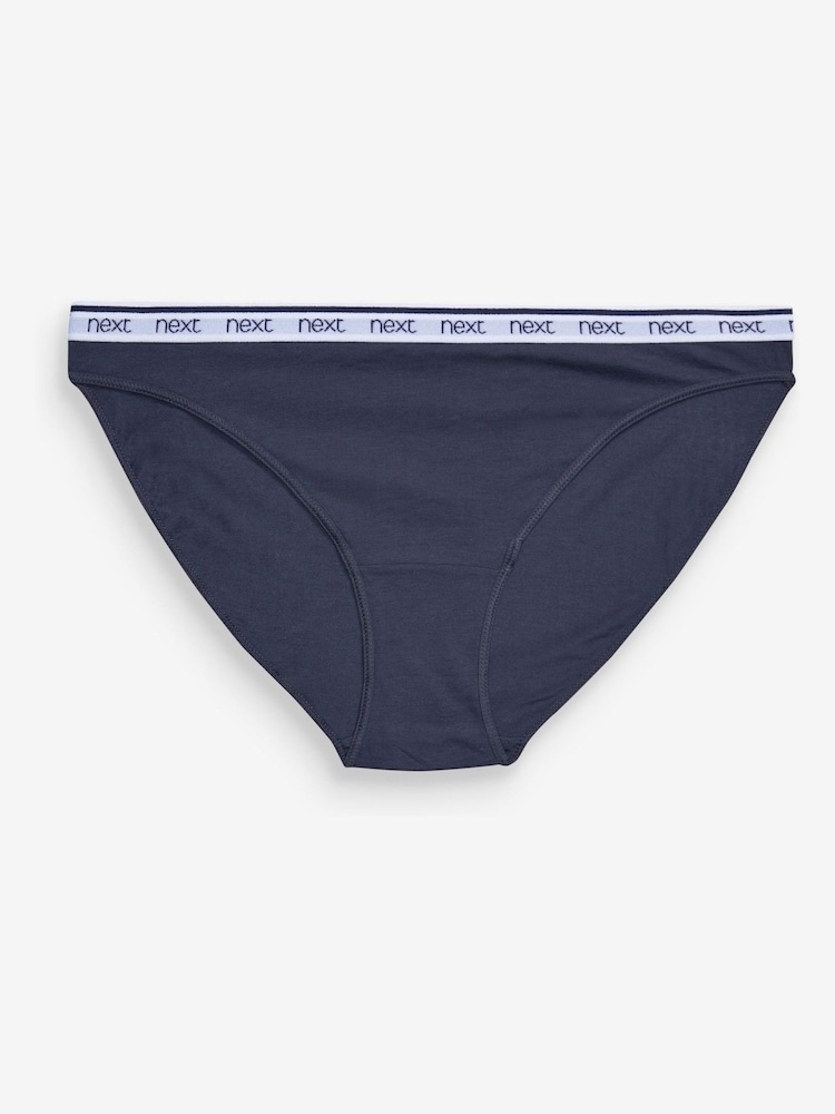 Pink/Blue Stripe High Leg Logo Knickers 4 Pack - Image 9 of 11