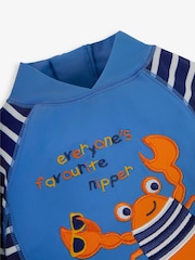 JoJo Maman Bébé Blue Stripe UPF 50 1-Piece Sun Protection Suit - Image 4 of 5