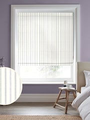 Laura Ashley Dove Grey Candy Stripe Made to Measure 100% Cotton Roman Blinds - Image 1 of 6