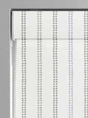 Laura Ashley Dove Grey Candy Stripe Made to Measure 100% Cotton Roman Blinds - Image 3 of 6