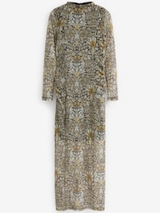 Morris & Co Snakeshead Long Sleeve Mesh Midi Dress - Image 5 of 6