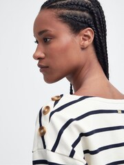 Barbour® White Caroline Stripe Sweatshirt - Image 5 of 7